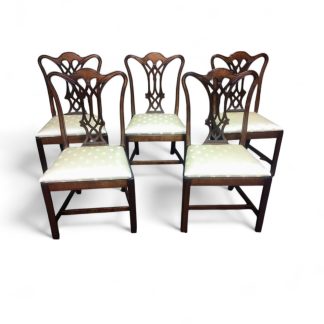 Chippendale Chairs, Mahogany Dining Chairs, Vintage Dining Chairs Set of Five