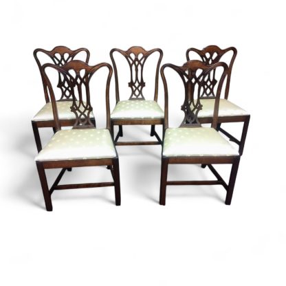 Chippendale Chairs, Mahogany Dining Chairs, Vintage Dining Chairs Set of Five