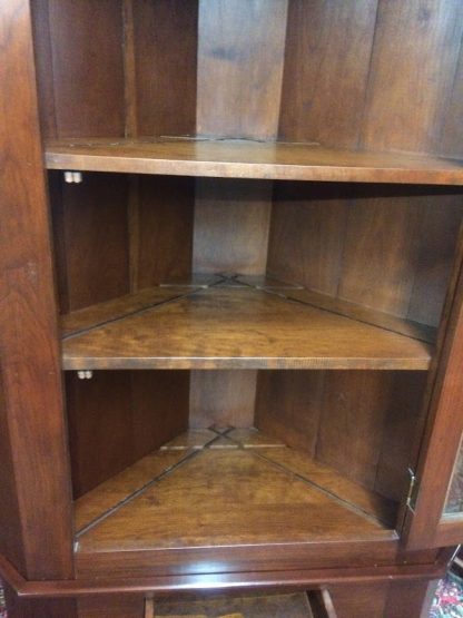 Vintage Corner Cabinet, Narrow Corner Cabinet attributed to Tom Seely Furniture, Two Piece Corner Cabinet - Image 11