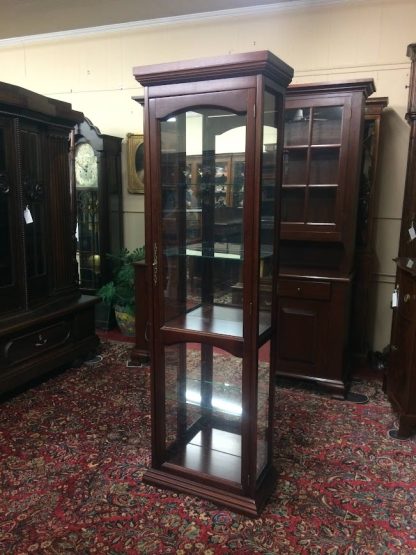 Vintage Curio Cabinet, Glass and Cherry Curio Cabinet, Display Cabinet