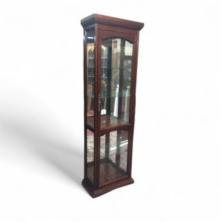 Vintage Curio Cabinet, Glass and Cherry Curio Cabinet, Display Cabinet