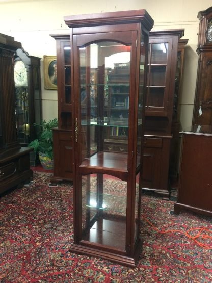 Vintage Curio Cabinet, Glass and Cherry Curio Cabinet, Display Cabinet