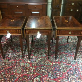 Vintage Federal End Tables, Mahogany End Tables, Inlaid Federal Accent Tables, Hekman Furniture