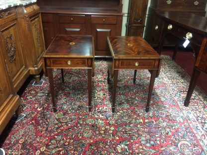 Vintage Federal End Tables, Mahogany End Tables, Inlaid Federal Accent Tables, Hekman Furniture - Image 10