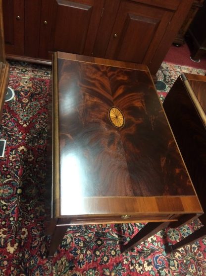 Vintage Federal End Tables, Mahogany End Tables, Inlaid Federal Accent Tables, Hekman Furniture - Image 8
