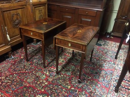 Vintage Federal End Tables, Mahogany End Tables, Inlaid Federal Accent Tables, Hekman Furniture - Image 9