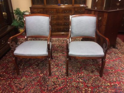 Vintage Hickory Chair Arm Chairs, Scroll Arm Chairs, The Pair