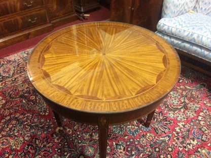 Inlaid Round Accent Table, Federal Style Accent Table, Side Table - Image 3