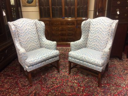 Vintage Kittinger Wing Chairs, Vintage Wing Back Chairs, Inlaid Accent Chairs - Image 4