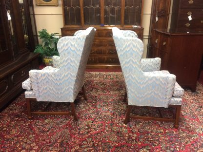 Vintage Kittinger Wing Chairs, Vintage Wing Back Chairs, Inlaid Accent Chairs - Image 3