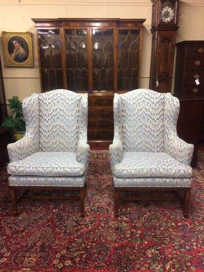 Vintage Kittinger Wing Chairs, Vintage Wing Back Chairs, Inlaid Accent Chairs - Image 2