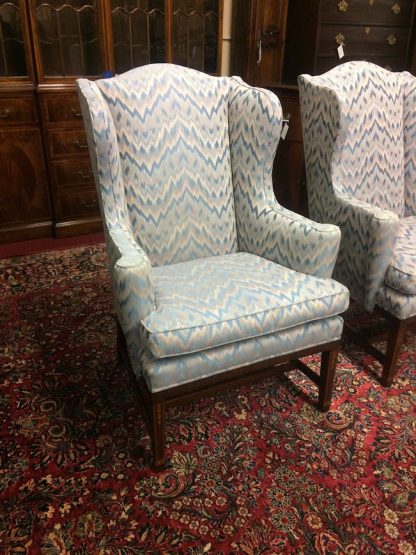 Vintage Kittinger Wing Chairs, Vintage Wing Back Chairs, Inlaid Accent Chairs - Image 11
