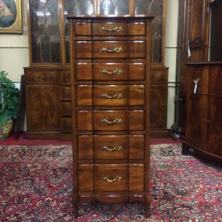 Vintage Lingerie Chest, Cherry Narrow Chest of Drawers, French Provincial Furniture