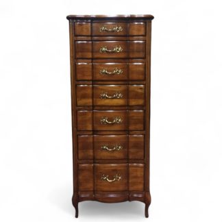 Vintage Lingerie Chest, Cherry Narrow Chest of Drawers, French Provincial Furniture