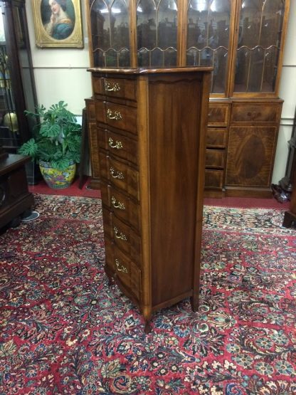 Vintage Lingerie Chest, Cherry Narrow Chest of Drawers, French Provincial Furniture - Image 5