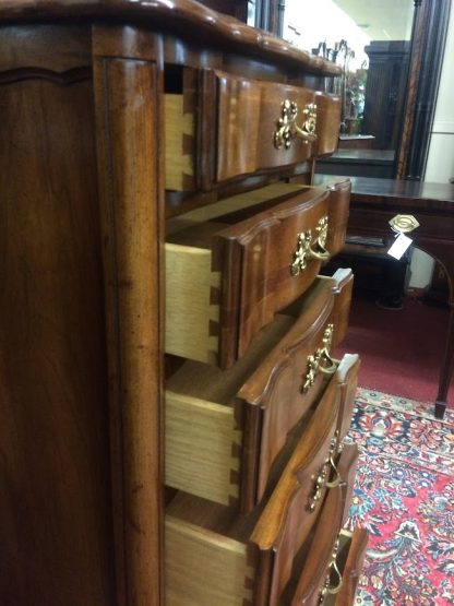 Vintage Lingerie Chest, Cherry Narrow Chest of Drawers, French Provincial Furniture - Image 9