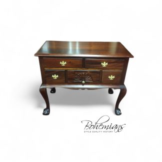 Vintage Mahogany Lowboy Chest, Small Vintage Chest of Drawers, Ball and Claw Foot Dresser