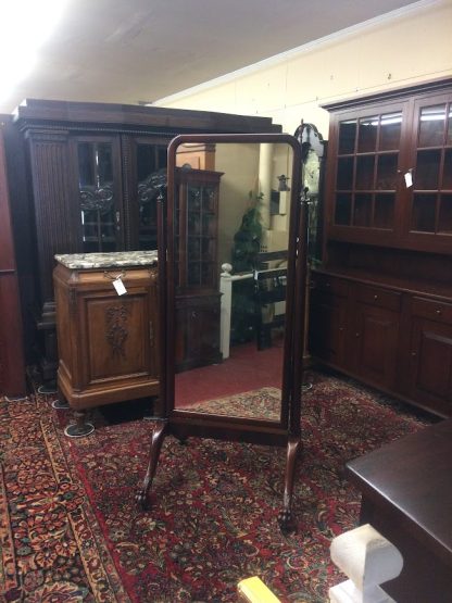 Antique Empire Cheval Mirror, Dressing Mirror, Tilting Mirror with Stand, Standing Mirror
