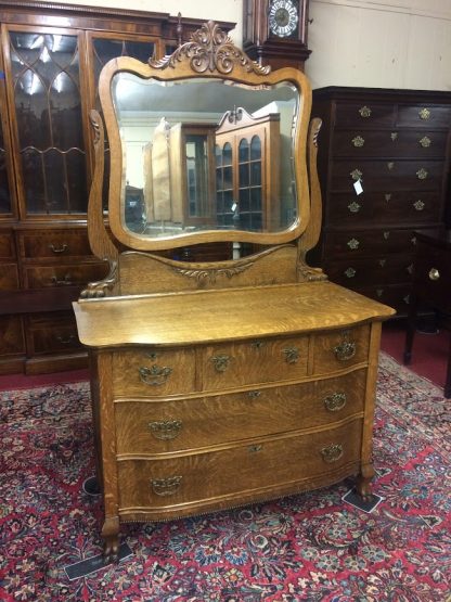 Antique Oak Dresser, Late 1800s Oak Dresser, Antique Dresser with Mirror - Image 11