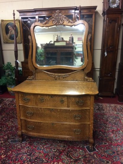 Antique Oak Dresser, Late 1800s Oak Dresser, Antique Dresser with Mirror