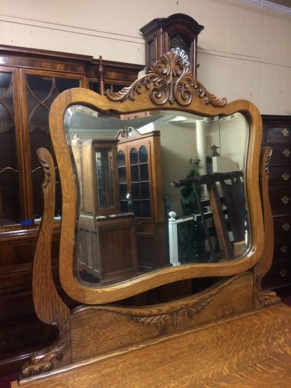 Antique Oak Dresser, Late 1800s Oak Dresser, Antique Dresser with Mirror - Image 8
