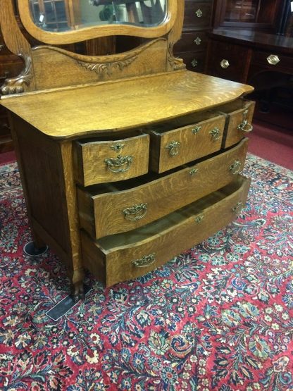 Antique Oak Dresser, Late 1800s Oak Dresser, Antique Dresser with Mirror - Image 5