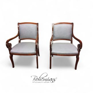 Vintage Hickory Chair Arm Chairs, Scroll Arm Chairs, The Pair