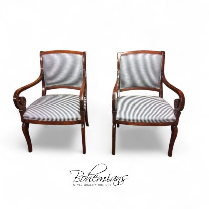 Vintage Hickory Chair Arm Chairs, Scroll Arm Chairs, The Pair