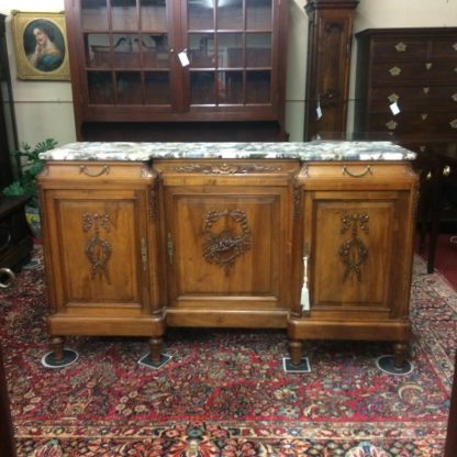 Antique Marble Top Buffet, French Sideboard Buffet, Antique Buffet