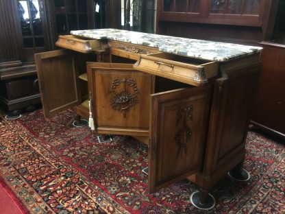Antique Marble Top Buffet, French Sideboard Buffet, Antique Buffet - Image 4