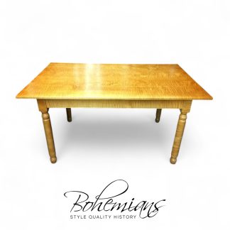 Vintage Tiger Maple Dining Table, Farm Style Table, Farmhouse Table