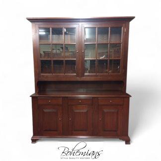 Vintage Hutch Cabinet, Cherry China Hutch, Two Piece Hutch Cabinet, Tom Seely Cherry Hutch