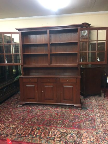 Vintage Hutch Cabinet, Cherry China Hutch, Two Piece Hutch Cabinet, Tom Seely Cherry Hutch - Image 10