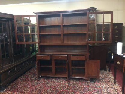 Vintage Hutch Cabinet, Cherry China Hutch, Two Piece Hutch Cabinet, Tom Seely Cherry Hutch - Image 9