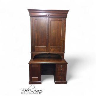 Antique Bankers Desk, Victorian Secretary Desk, Large Secretary Desk with Storage
