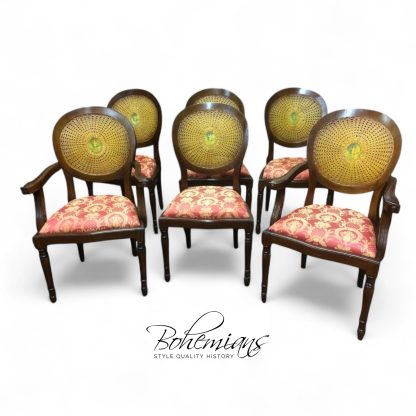 Vintage Dining Chairs, Cupid Dining Chairs, Caned Back Chairs, Set of Six Chairs
