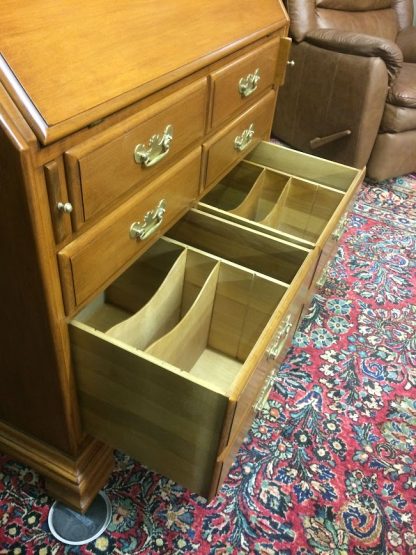 Vintage Maple Secretary Desk, Vintage Slant Front Desk, Conant Ball Furniture - Image 8