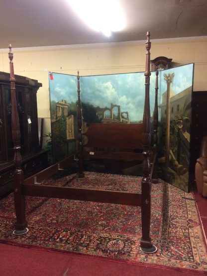 Vintage Poster Bed, Carved Four Poster Bed, Queen Sized Poster Bed, Craftique Furniture
