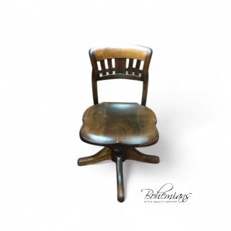 Antique Office Chair, Birch Rolling Chair, Antique Desk Chair
