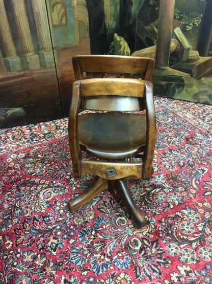 Antique Office Chair, Birch Rolling Chair, Antique Desk Chair - Image 4