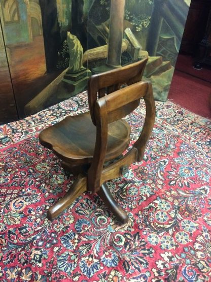 Antique Office Chair, Birch Rolling Chair, Antique Desk Chair - Image 5