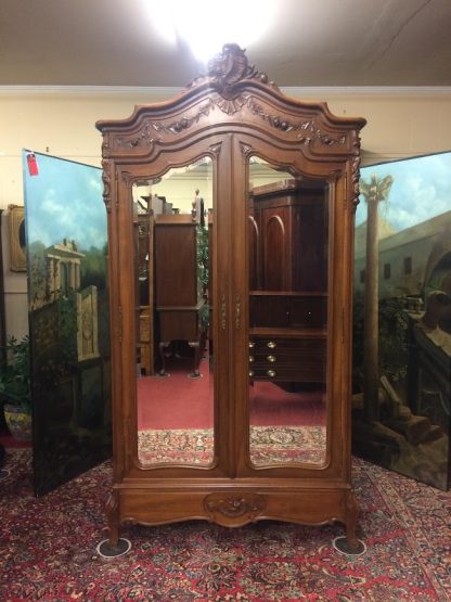 Antique French Wardrobe, Armoire with Mirrors, Two Door Armoire Antique - Image 2