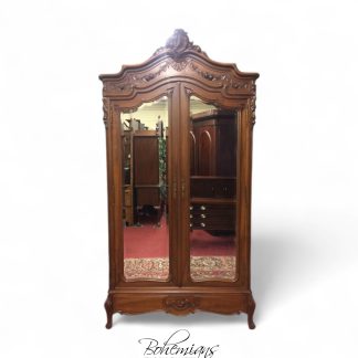 Antique French Wardrobe, Armoire with Mirrors, Two Door Armoire Antique