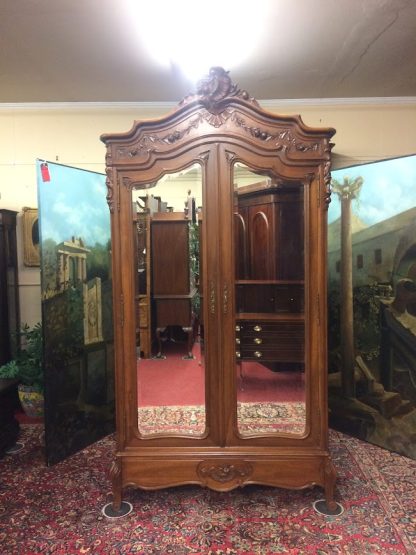 Antique French Wardrobe, Armoire with Mirrors, Two Door Armoire Antique - Image 14