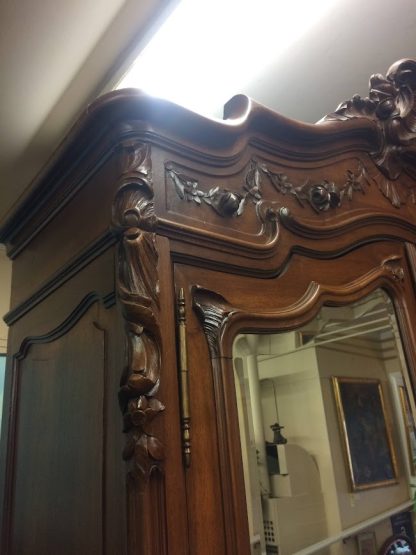 Antique French Wardrobe, Armoire with Mirrors, Two Door Armoire Antique - Image 6