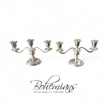 Gorham Sterling Silver Weighted Candelabra, Pair of Convertable Candelabra