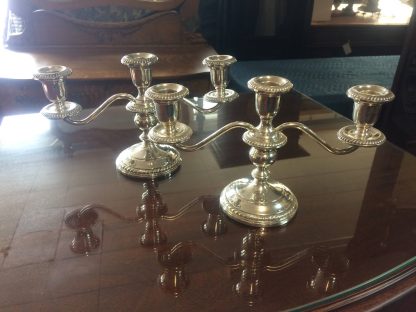 Gorham Sterling Silver Weighted Candelabra, Pair of Convertable Candelabra - Image 4