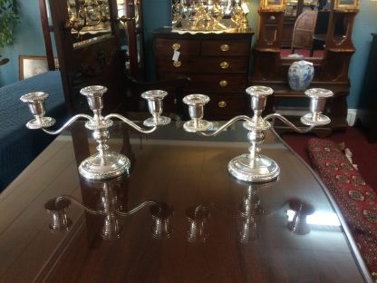 Gorham Sterling Silver Weighted Candelabra, Pair of Convertable Candelabra - Image 5