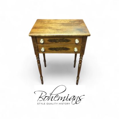 Vintage Hitchcock Stand, Hitchcock End Table, Two Drawer End Table Hitchcock Furniture