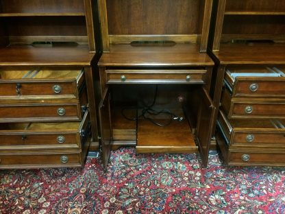 Vintage Three Section Bookcase, Hooker Bookcase Cabinet, Large Bookcase Wall Unit - Image 9